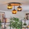 Koyoto Taklampa, kullampa Naturfärger, Svart, 3-ljuskällor