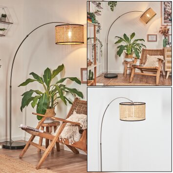 Ramila Golvlampa Nickel matt, Svart, 1-ljuskällor