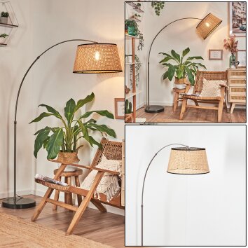 Ramila Golvlampa Nickel matt, Svart, 1-ljuskällor