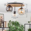 Koyoto Taklampa, kullampa Naturfärger, Svart, 3-ljuskällor