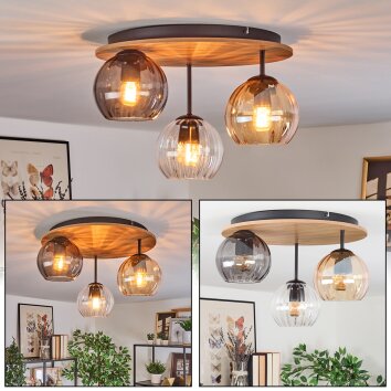 Koyoto Taklampa, kullampa Naturfärger, Svart, 3-ljuskällor