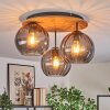 Koyoto Taklampa, kullampa Naturfärger, Svart, 3-ljuskällor