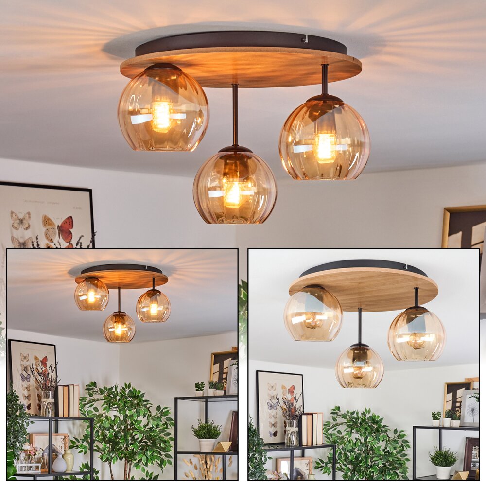 Koyoto Taklampa, kullampa Naturfärger, Svart, 3-ljuskällor main product photo