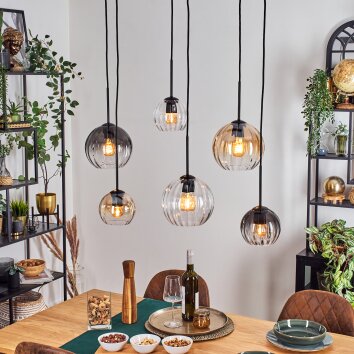 Koyoto Pendellampa, kullampa, Pendelbelysning Amber, Klart, Rökfärger, 6-ljuskällor
