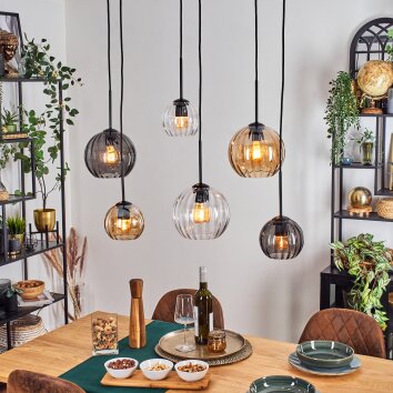 Koyoto Pendellampa, kullampa, Pendelbelysning Amber, Klart, Rökfärger, 6-ljuskällor
