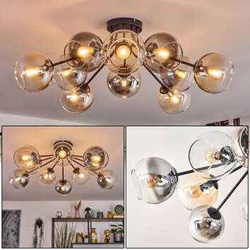 Koyoto Taklampa, kullampa 81 cm Amber, Klart, Rökfärger, 10-ljuskällor