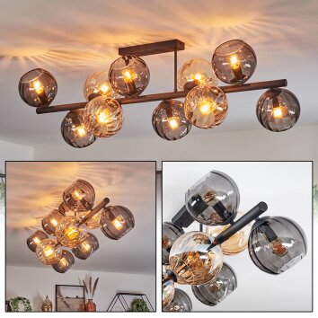 Koyoto Taklampa, kullampa Amber, Rökfärger, 10-ljuskällor