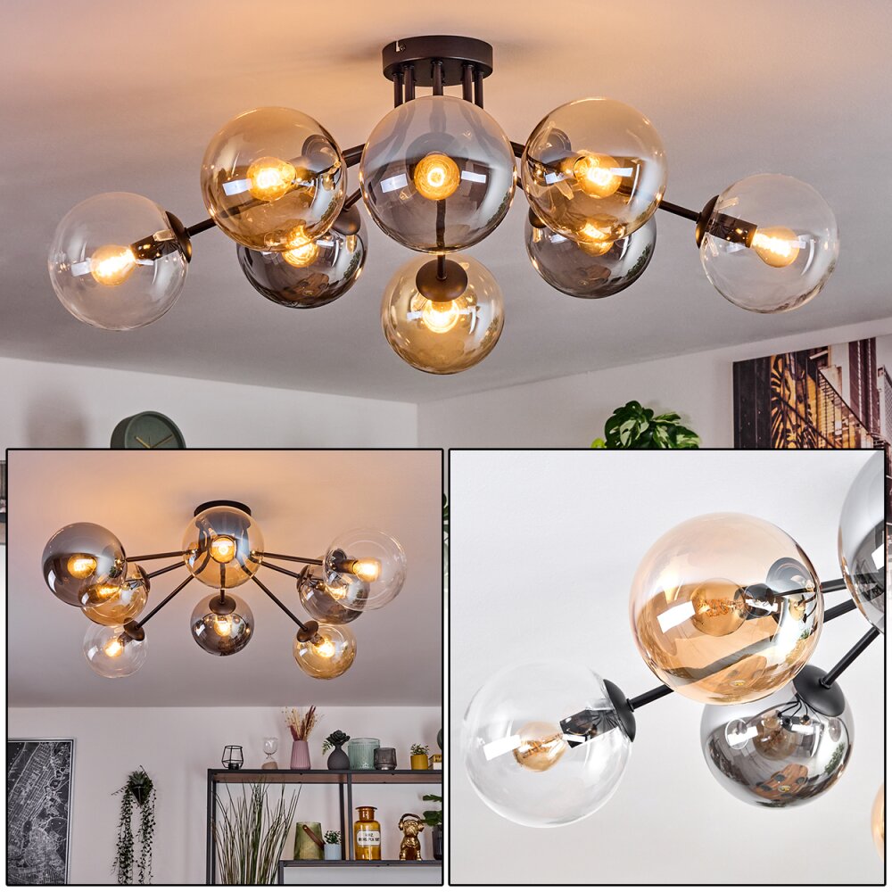 Gastor Taklampa, kullampa Amber, Klart, Rökfärger, 8-ljuskällor main product photo