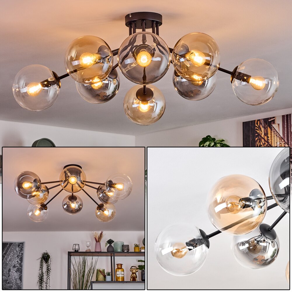 Gastor Taklampa, kullampa Amber, Klart, Rökfärger, 8-ljuskällor main product photo