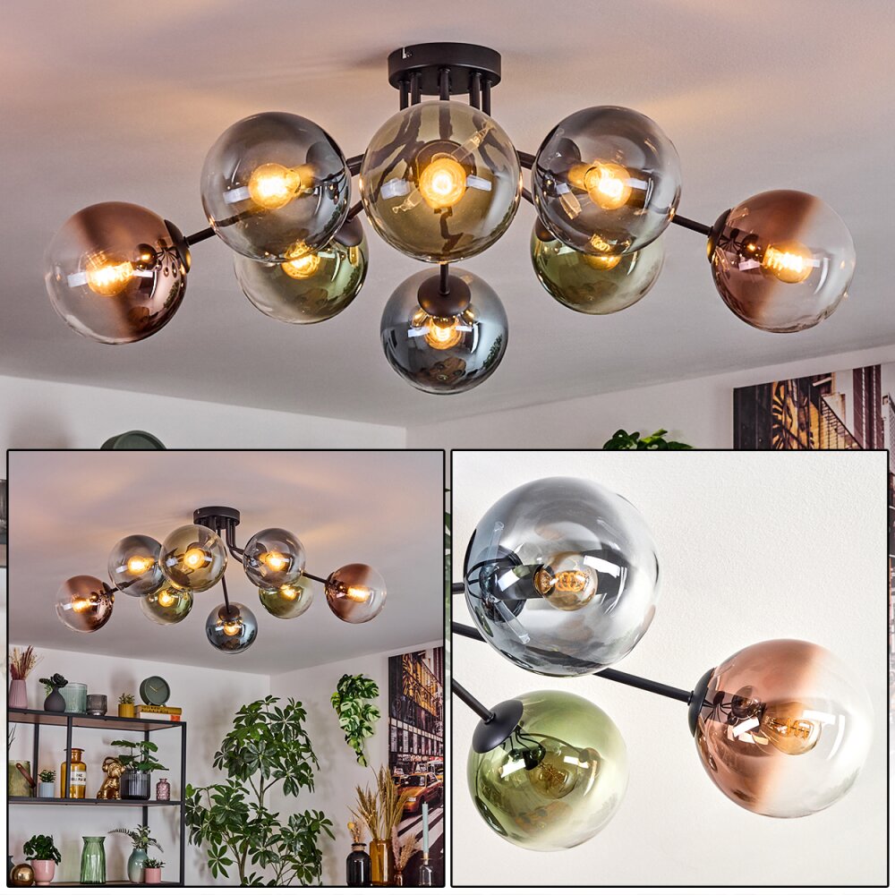 Gastor Taklampa, kullampa 87 cm Blå, Grön, Klart, Kopparfärg, 8-ljuskällor main product photo