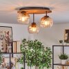 Koyoto Taklampa, kullampa Naturfärger, Svart, 3-ljuskällor