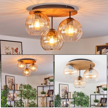 Koyoto Taklampa, kullampa Naturfärger, Svart, 3-ljuskällor