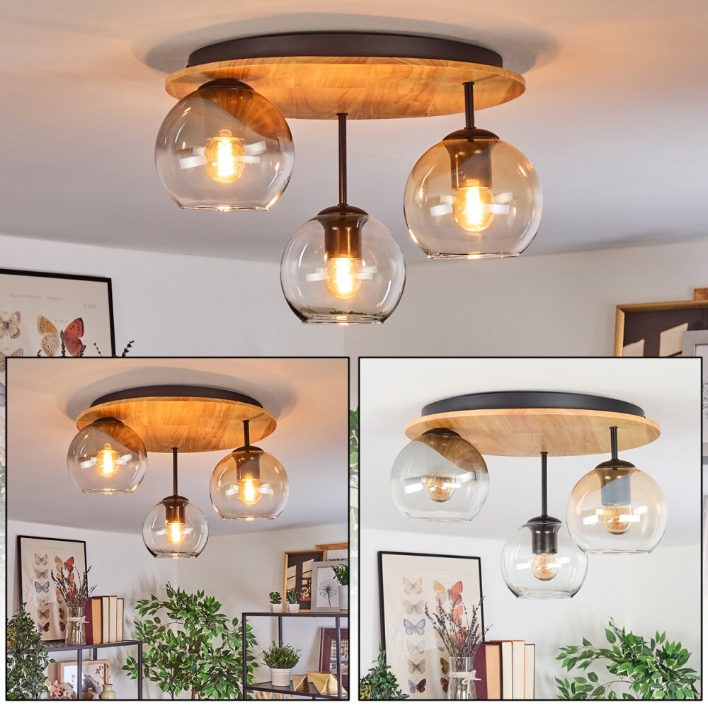 Koyoto Taklampa, kullampa 40 cm Naturfärger, Svart, 3-ljuskällor main product photo