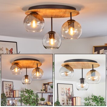 Koyoto Taklampa, kullampa 40 cm Naturfärger, Svart, 3-ljuskällor