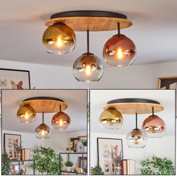 Koyoto Taklampa, kullampa 50 cm Naturfärger, Svart, 3-ljuskällor