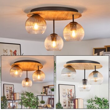 Koyoto Taklampa, kullampa 40 cm Naturfärger, Svart, 3-ljuskällor