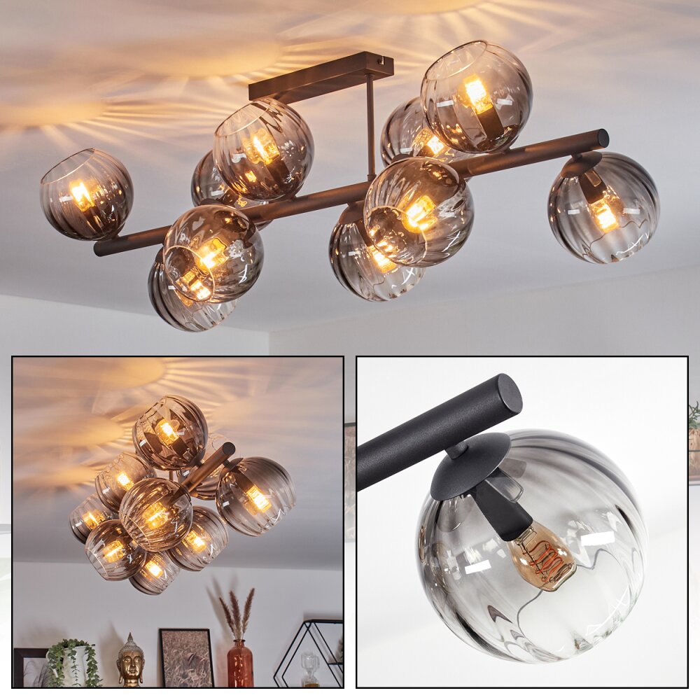 Koyoto Taklampa, kullampa Klart, Rökfärger, 10-ljuskällor main product photo