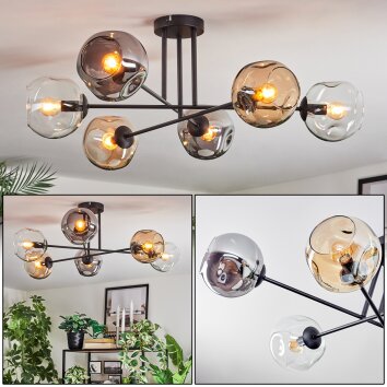 Ripoll Taklampa, kullampa Amber, Klart, Rökfärger, 6-ljuskällor