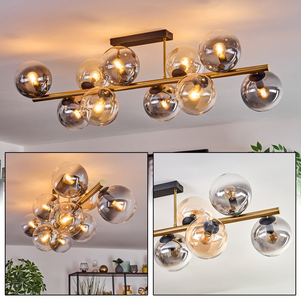 Gastor Taklampa, kullampa Guld, Svart, 10-ljuskällor main product photo