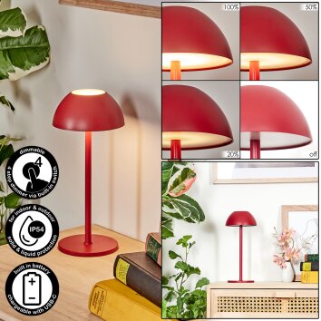 Laken Bordslampa utomhus, badrumslampa, Bordslampa LED Röd, 1-ljuskällor