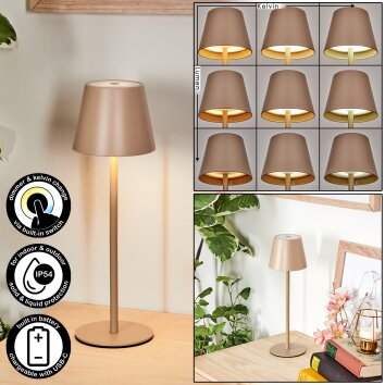 Salgadinho Bordslampa utomhus, Bordslampa LED Sandfärgad, 1-ljuskällor