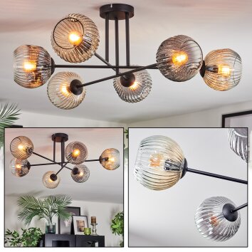 Ripoll Taklampa, kullampa Amber, Klart, Rökfärger, 6-ljuskällor