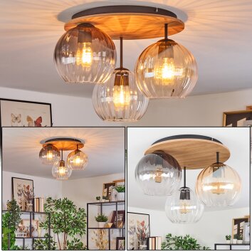 Koyoto Taklampa, kullampa Naturfärger, Svart, 3-ljuskällor