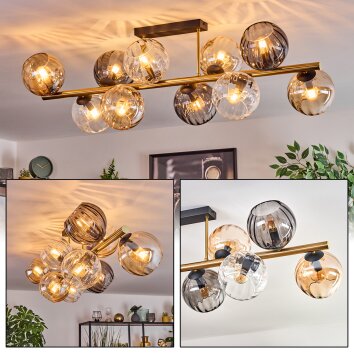 Koyoto Taklampa, kullampa Guld, Svart, 10-ljuskällor