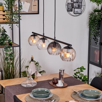 Koyoto Pendellampa, kullampa, Pendelbelysning Amber, Klart, Rökfärger, 4-ljuskällor