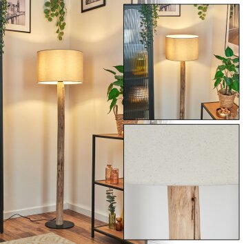 Soungou Golvlampa Naturfärger, Svart, 1-ljuskällor