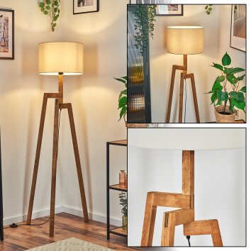 Soungou Golvlampa Naturfärger, Svart, 1-ljuskällor