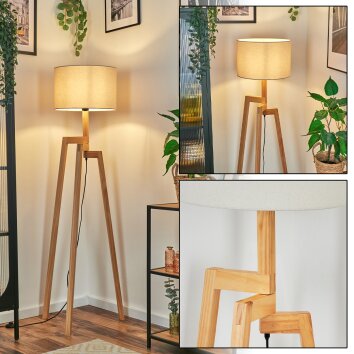 Soungou Golvlampa Naturfärger, Svart, 1-ljuskällor