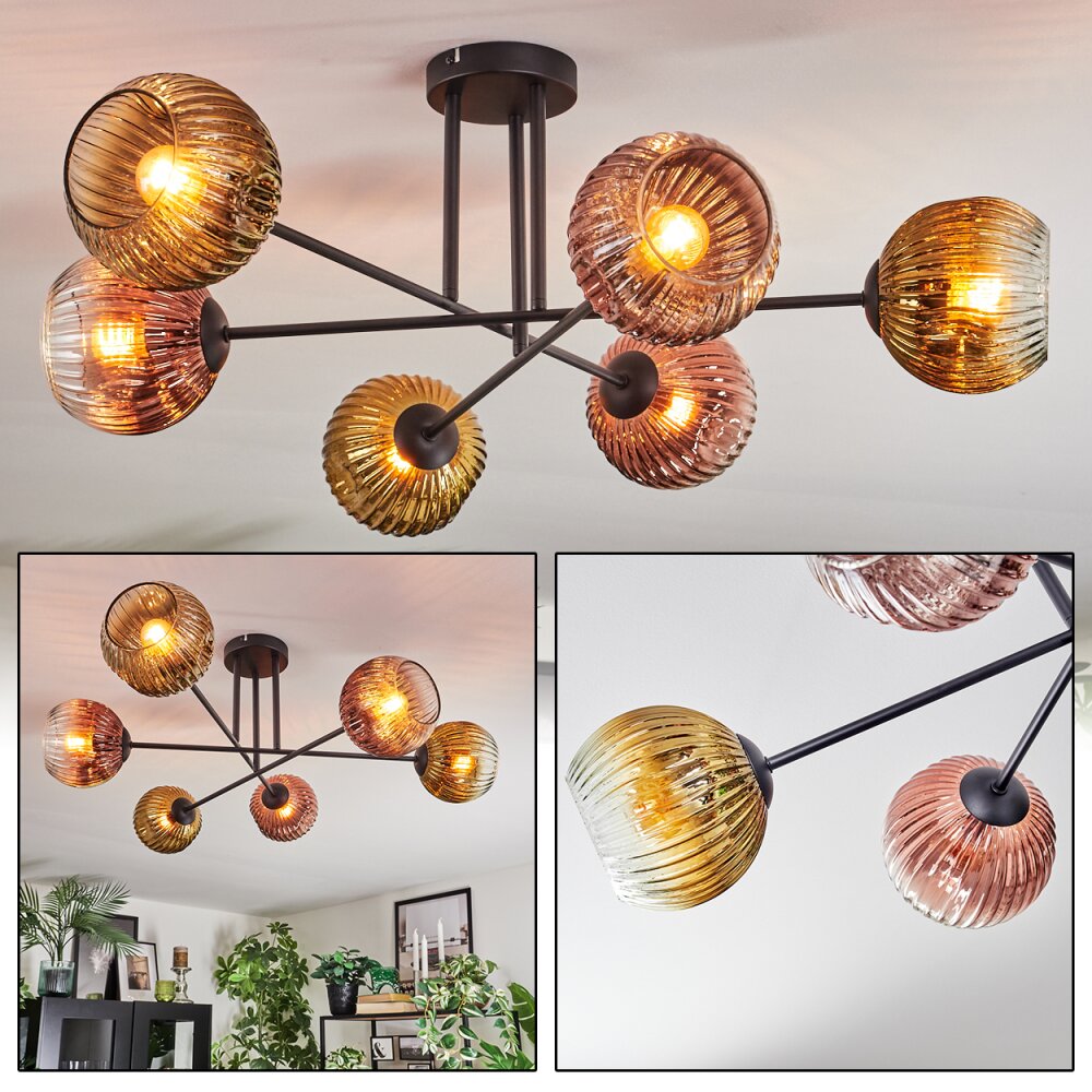 Ripoll Taklampa, kullampa Guld, Klart, Kopparfärg, 6-ljuskällor main product photo