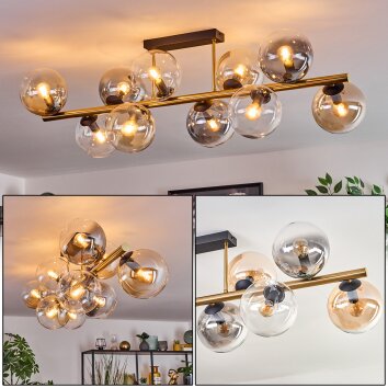 Gastor Taklampa, kullampa Guld, Svart, 10-ljuskällor