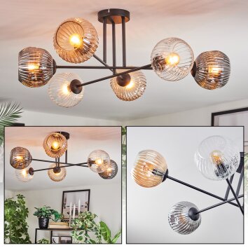 Ripoll Taklampa, kullampa Amber, Klart, Rökfärger, 6-ljuskällor