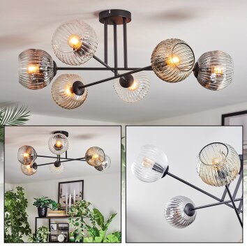 Ripoll Taklampa, kullampa Amber, Klart, Rökfärger, 6-ljuskällor