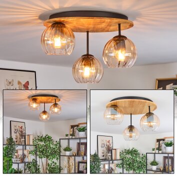 Koyoto Taklampa, kullampa 40 cm Naturfärger, Svart, 3-ljuskällor
