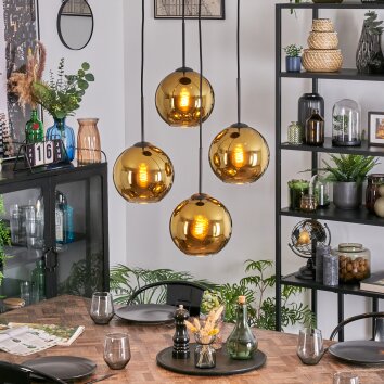 Koyoto Pendellampa, kullampa, Pendellampa Cluster Guld, 4-ljuskällor