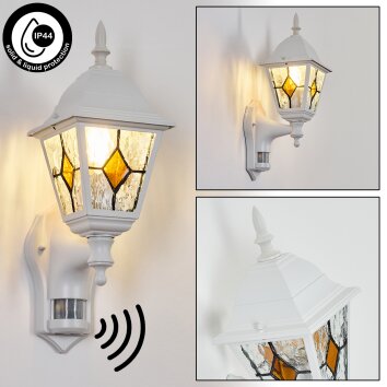 Naofe vägglampa utomhus, Vägglampa Vit, 1-ljuskällor, Rörelsedetektor