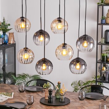 Koyoto Pendellampa, kullampa, Pendelbelysning Amber, Klart, Rökfärger, 8-ljuskällor