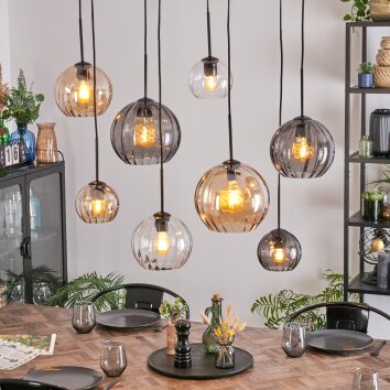 Koyoto Pendellampa, kullampa, Pendelbelysning Amber, Klart, Rökfärger, 8-ljuskällor