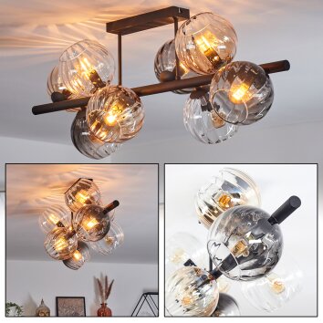 Koyoto Taklampa, kullampa Amber, Klart, Rökfärger, 8-ljuskällor