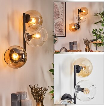 Koyoto kullampa, Vägglampa Amber, Klart, 3-ljuskällor
