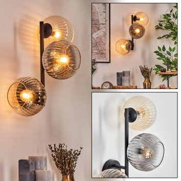 Koyoto kullampa, Vägglampa Amber, Klart, Rökfärger, 3-ljuskällor