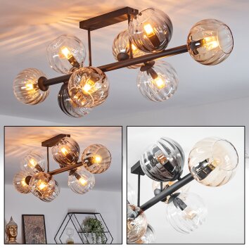 Koyoto Taklampa, kullampa Amber, Klart, Rökfärger, 8-ljuskällor
