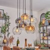 Ripoll Pendellampa, kullampa, Pendelbelysning Amber, Klart, Rökfärger, 6-ljuskällor