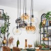 Ripoll Pendellampa, kullampa, Pendelbelysning Amber, Klart, Rökfärger, 6-ljuskällor