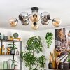 Koyoto Taklampa, kullampa 86 cm Amber, Krom, Rökfärger, 8-ljuskällor