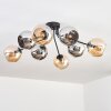 Koyoto Taklampa, kullampa 86 cm Amber, Krom, Rökfärger, 8-ljuskällor
