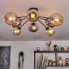 Koyoto Taklampa, kullampa 86 cm Amber, Krom, Rökfärger, 8-ljuskällor